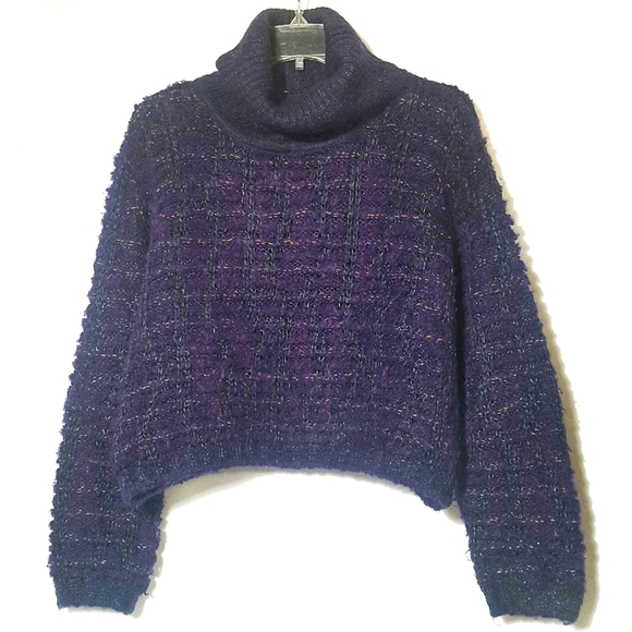 Vintage Sweaters - Cropped Chunky Knit Turtleneck Sweater Vint Jaeger